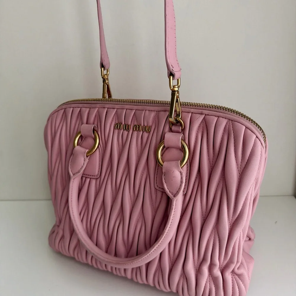 Authentic Miu Miu Matelasse Two-way Satchel Crossbody Handbag - Picture 3 of 16